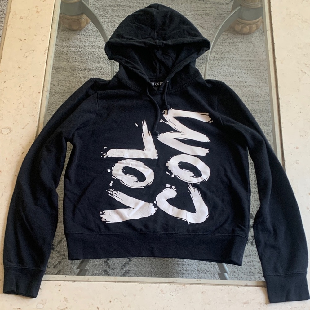 VOLCOM Black Hoodie with White Logo M